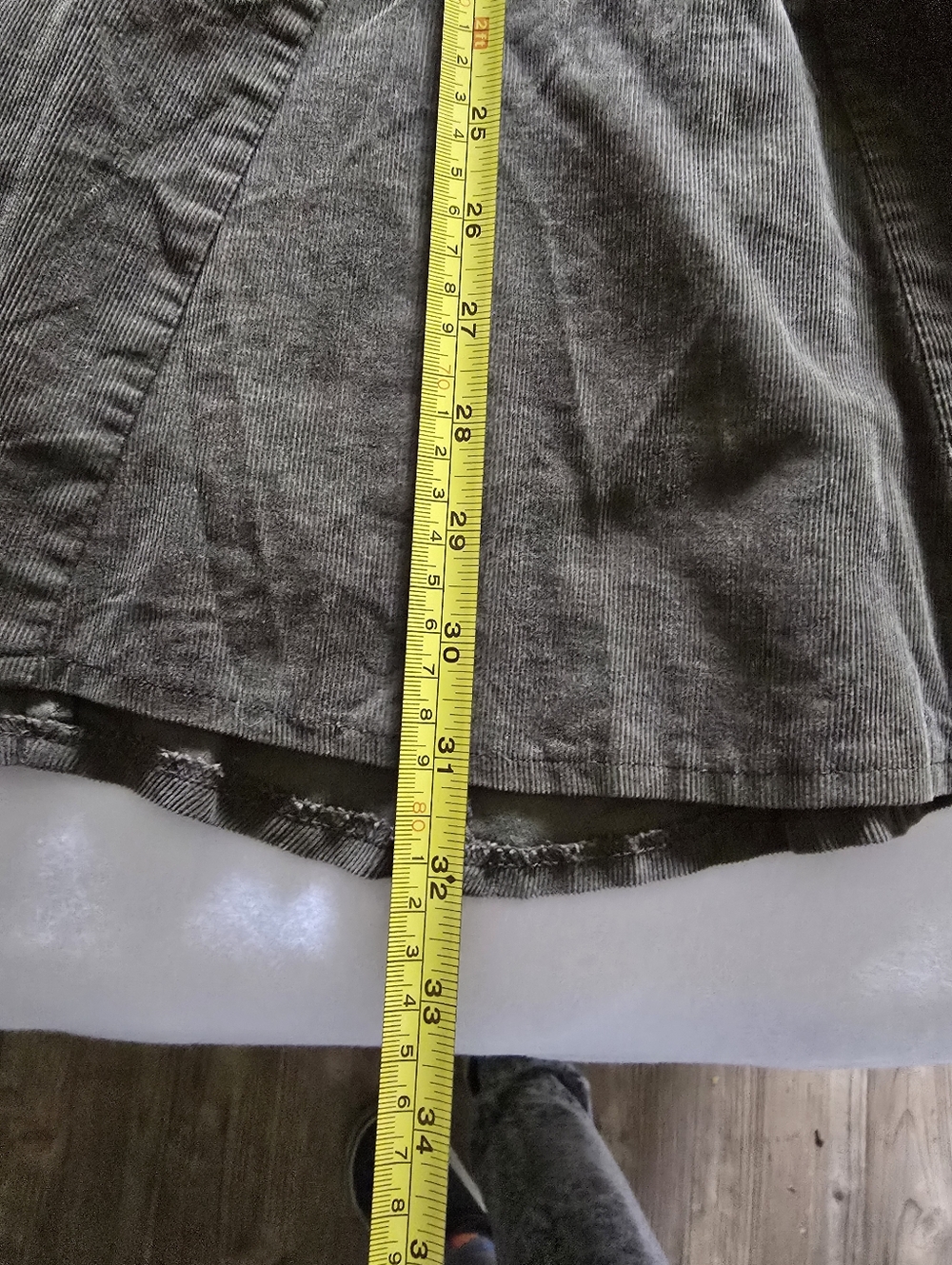 Lois Crayon Skirt Midi Olive Fit&Flare Pinwheel Corduroy Line Cottagecore Boho M - Picture 12 of 12